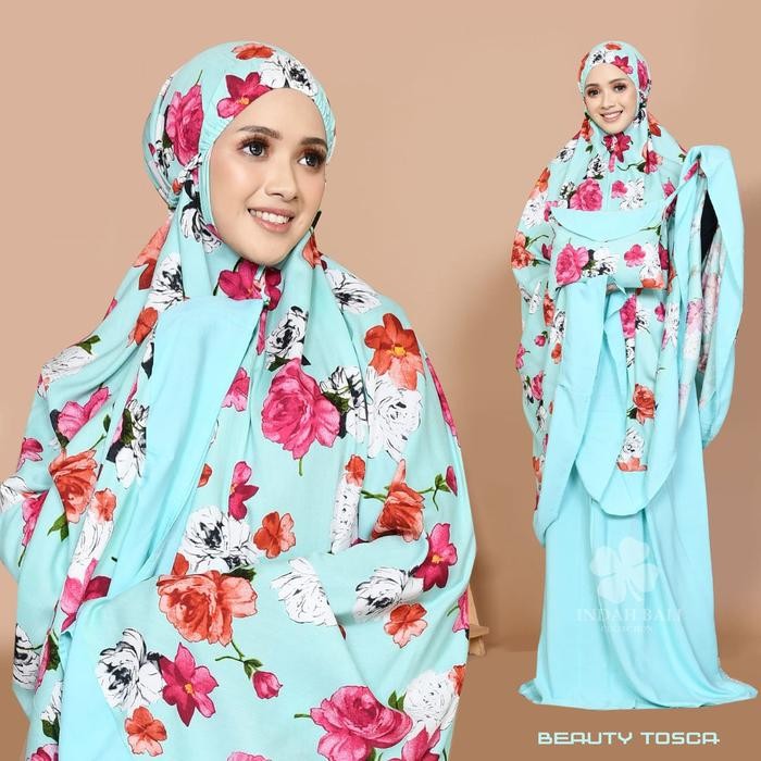 Baligrosir Mukena Dewasa Jumbo Beauty Rose Terbaru 2025 Murah Adem Rayon Bali Fit BB 90kg Bigsize - 