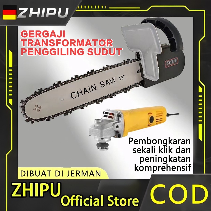BISA COD ZHIPU   mini CHAINSAW MESIN GERINDA CHAIN SAW STAND 12'  adapter gerinda gergaji chainsaw 1