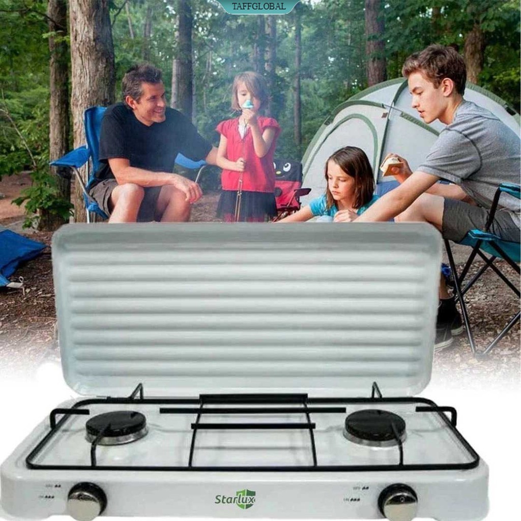 Kompor Gas Portable 2 Tungku Table Top Camping Stove - SGS-6002