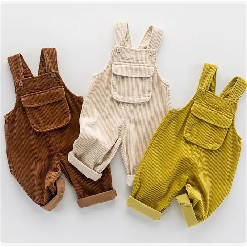 0-3Y Spring and Autumn Children's Suspenders Pants Thickened Suspenders Pants Korean Boys Girls Open