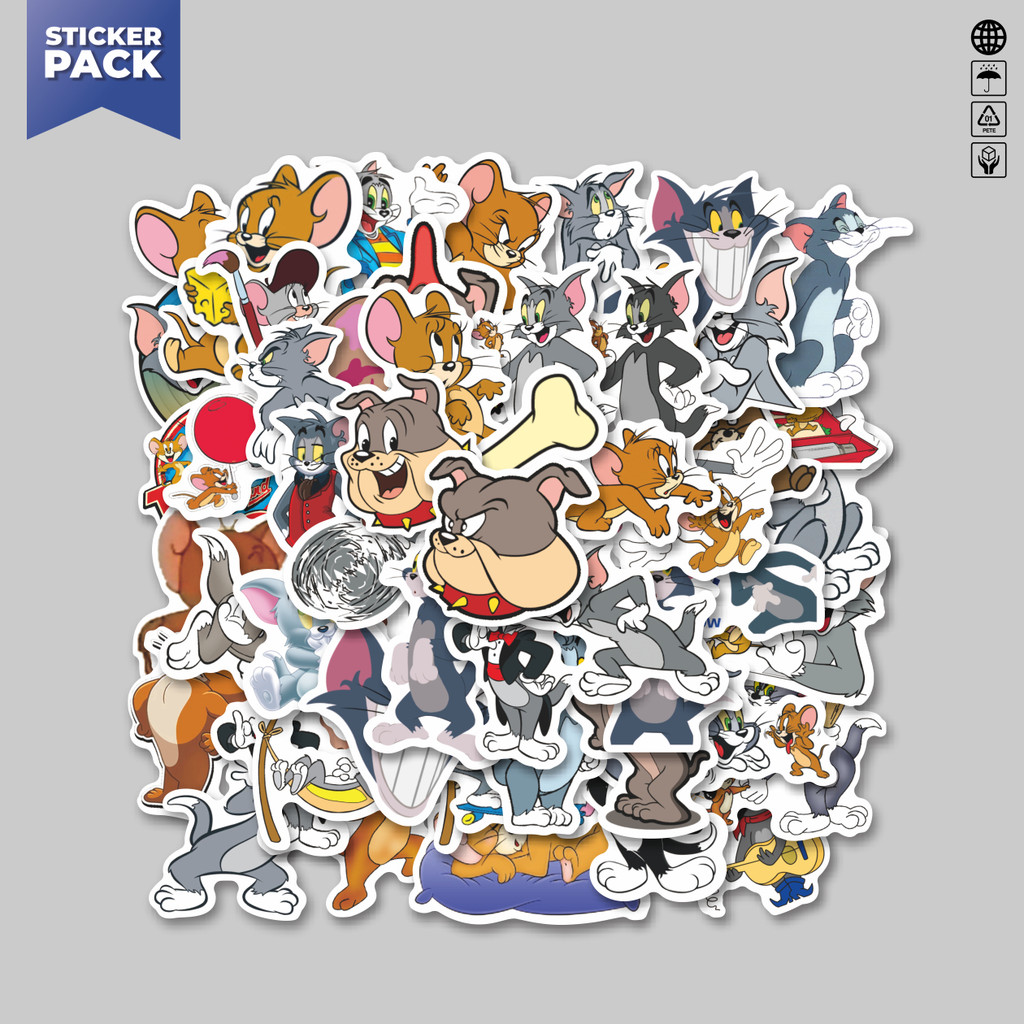 

[100PCS]Stiker Pack Sticker Kartun Tom And Jerry Aesthetic Vinyl Anti Air Dekorasi Sticker Laptop Buku Journal Koper Helm Casing HP Gitar Helm Skateboard