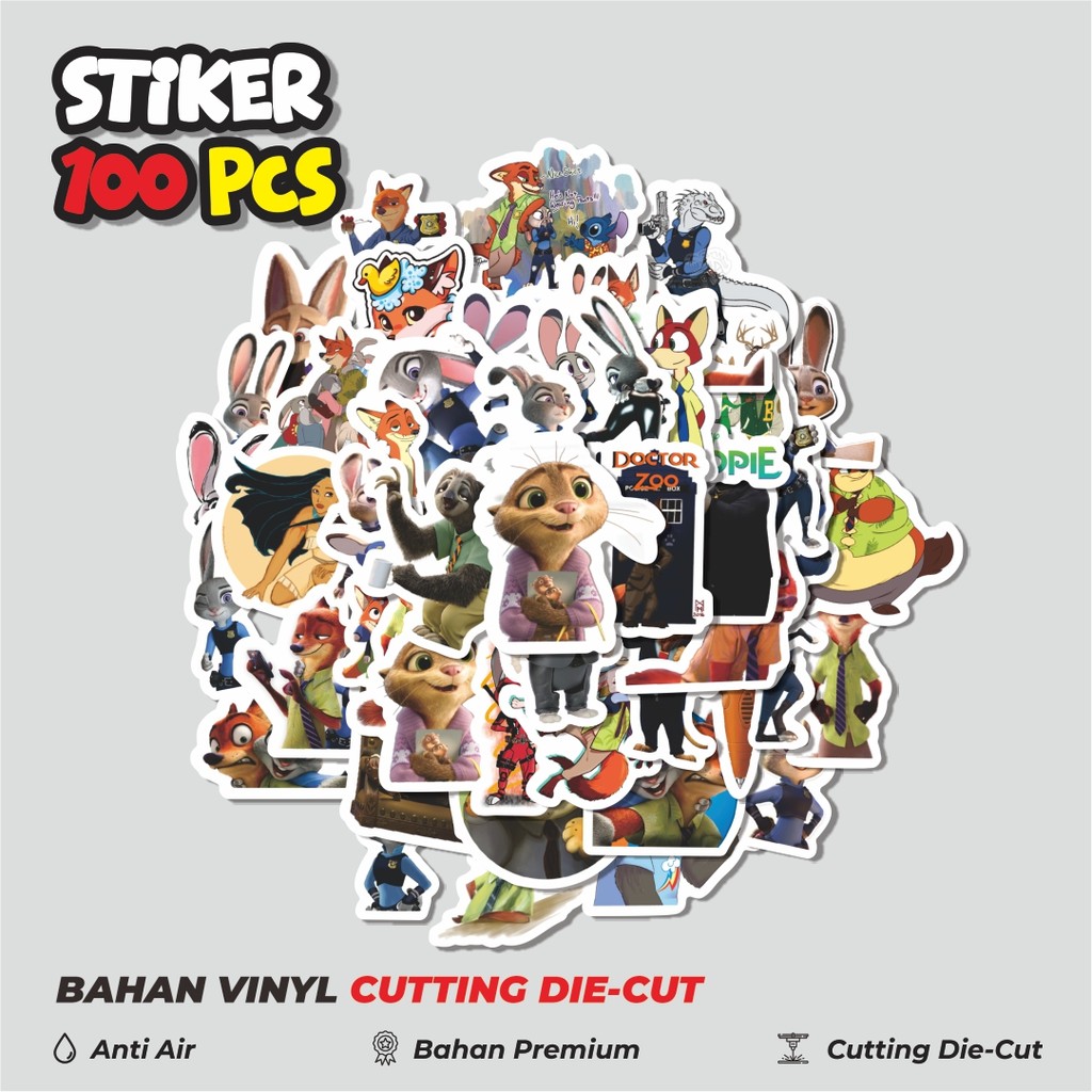

Terbaru! 50 pcs Sticker Kartun Zootopia Sticker Dekorasi Lucu Kreatif untuk Notebook, Skateboard, HP