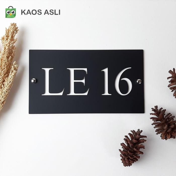 Promo Papan Nomor Rumah Lampu LED Acrylic Hiasan Teras Rumah Akrilik - Tnpa LED 25x14 Terlaris