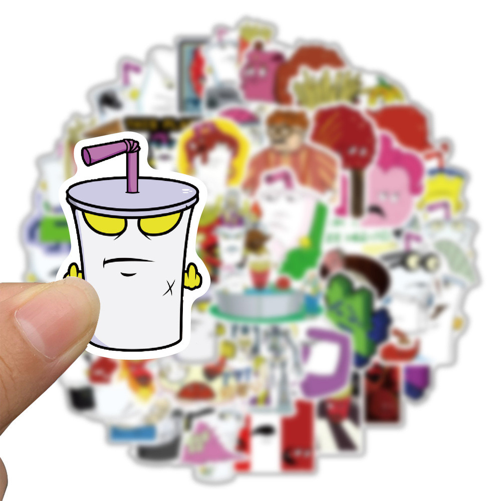 

10/50Pcs/lot Cartoon Funny Anime Aqua Teen Hunger Force Stickers For Skateboard Laptop Bicycle Car Snowboard Kids Diy Suitcase