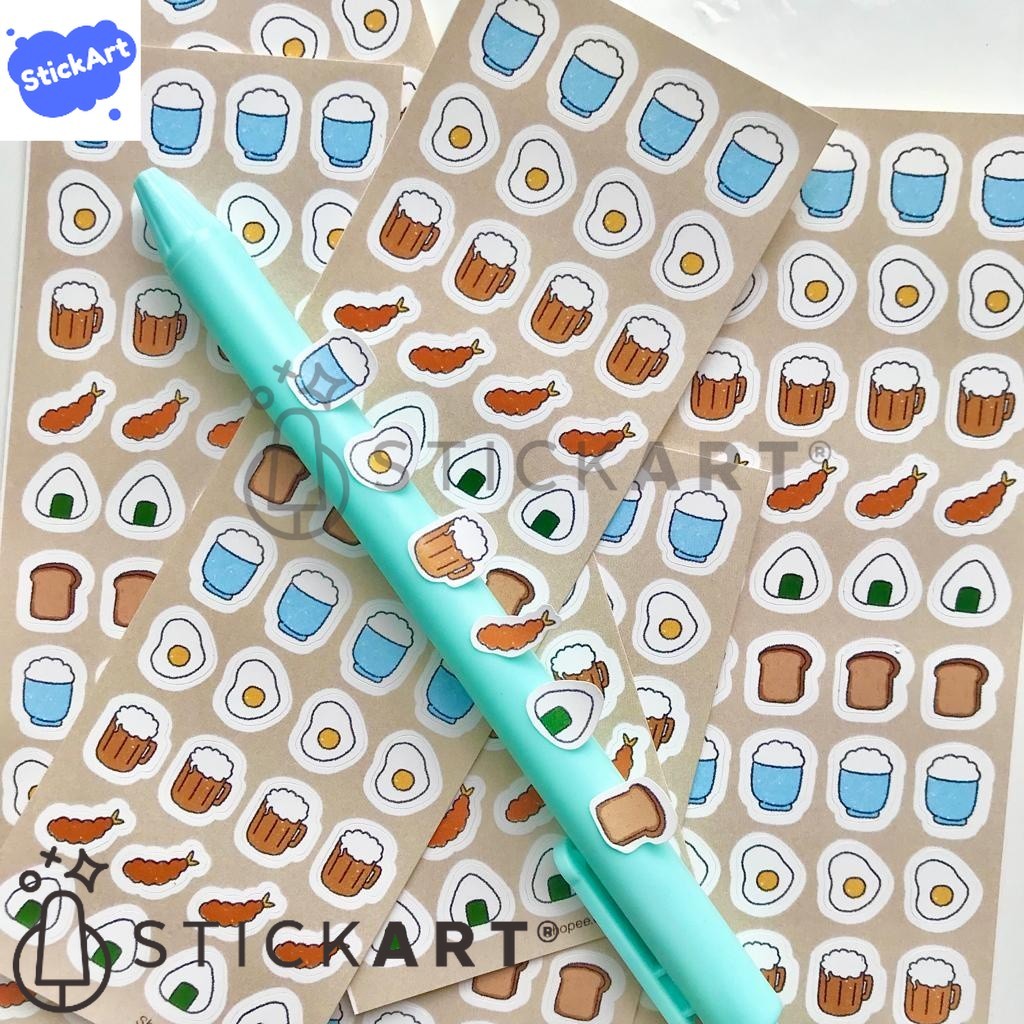 

[STICKART] Sticker Makanan Mini Lucu untuk Dekorasi Jurnal/ Stiker Planner L62 BAHAN DAN KWALITAS PREMIUM