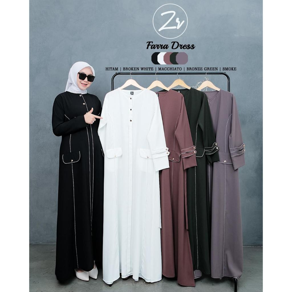 FARA DRESS BY ZR GAMIS POLOS SIMPEL GAMIS MUSLIM KEKINIAN DRESS OOTD LEBARAN  TERLARIS 2025