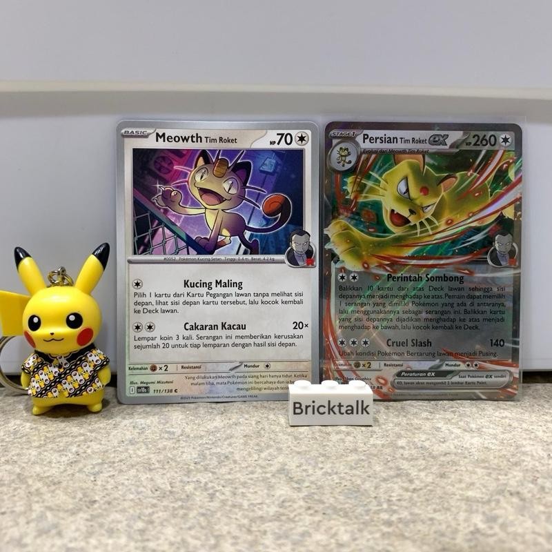 Kartu Pokemon TCG Meowth Tim Roket sv10s 111/138 C , Persian Tim Roket ex RR 112/138 , Kehadiran Jua