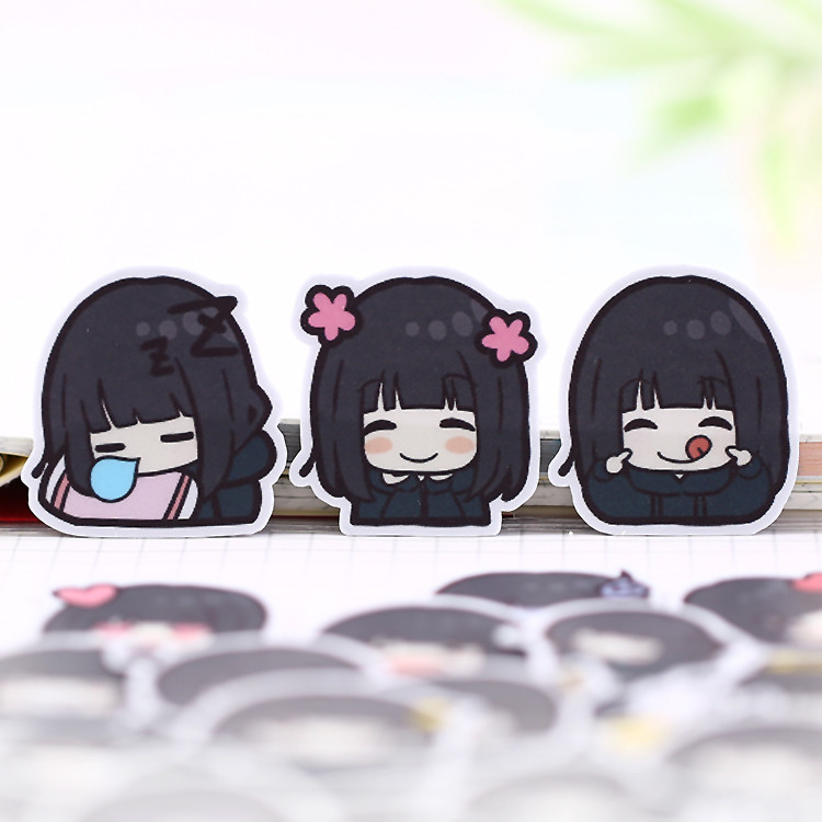 

40 Pcs Girl Avatar Hand-painted Student Sister Papers Toys Stickers Flakes Diary Car Decoration Diy Scrapbooking Children
