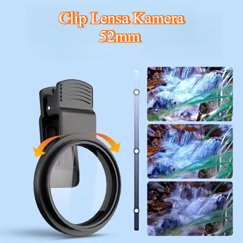 Clip Lensa Kamera HP 52MM Universal Filter Adapter UV CPL ND untuk Semua Smartphone - Ring Mount Fil