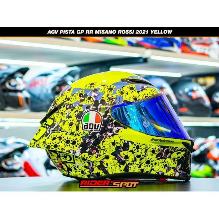 Helm Motor AGV Pista GP RR Misano Rossi 2021 Yellow Original Touring
