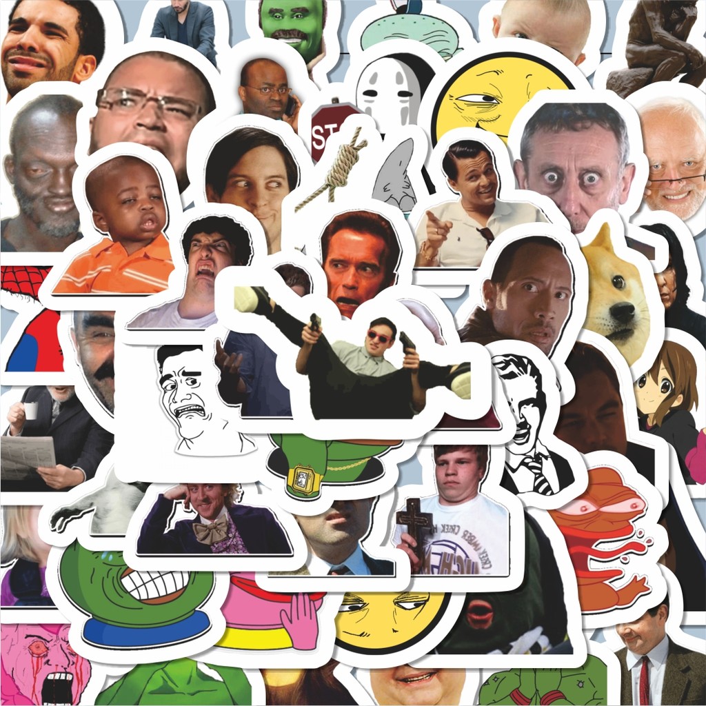 

100PCS Lucu Sticker Ekspresi Lucu Stiker Aesthetic Stiker Anti Air Stikers Berperekat Waterproof sticker decal buat Motor Helm Buku Journal Koper Casing HP Laptop Botol Minum Hadiah anak