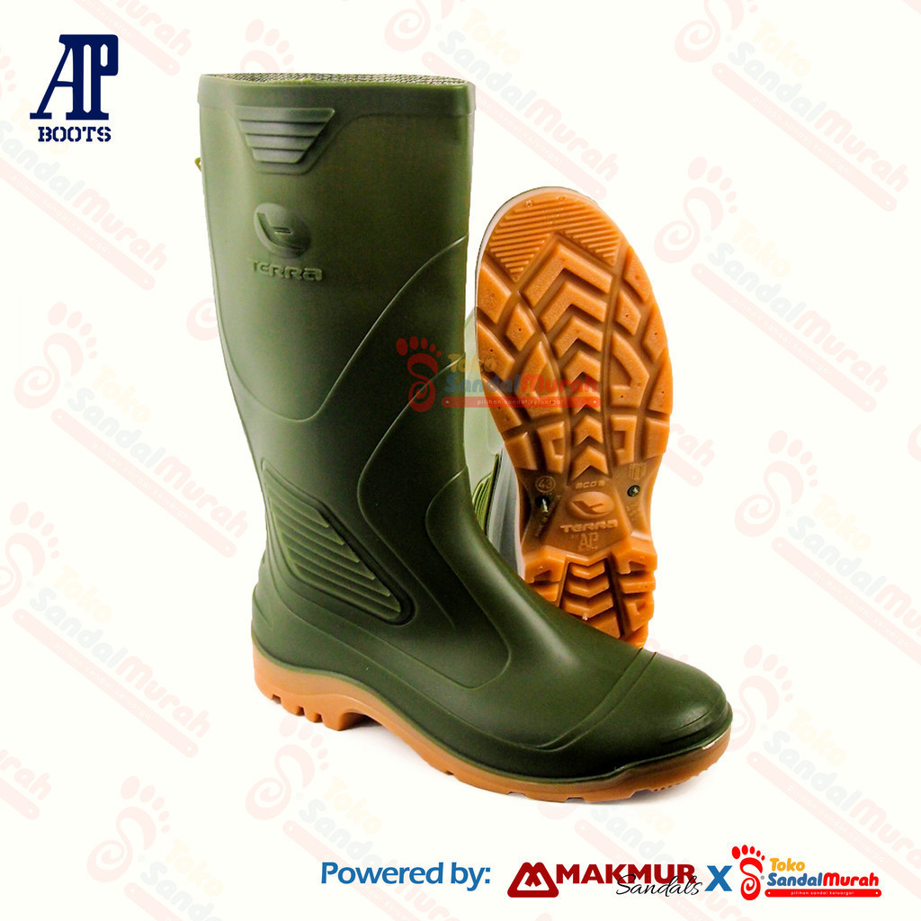 Toko Sandal Murah - AP Boots TERRA ECO 3 Hijau - Sepatu Boot PVC Ekonomis Berkualitas. Sepatu Boot A