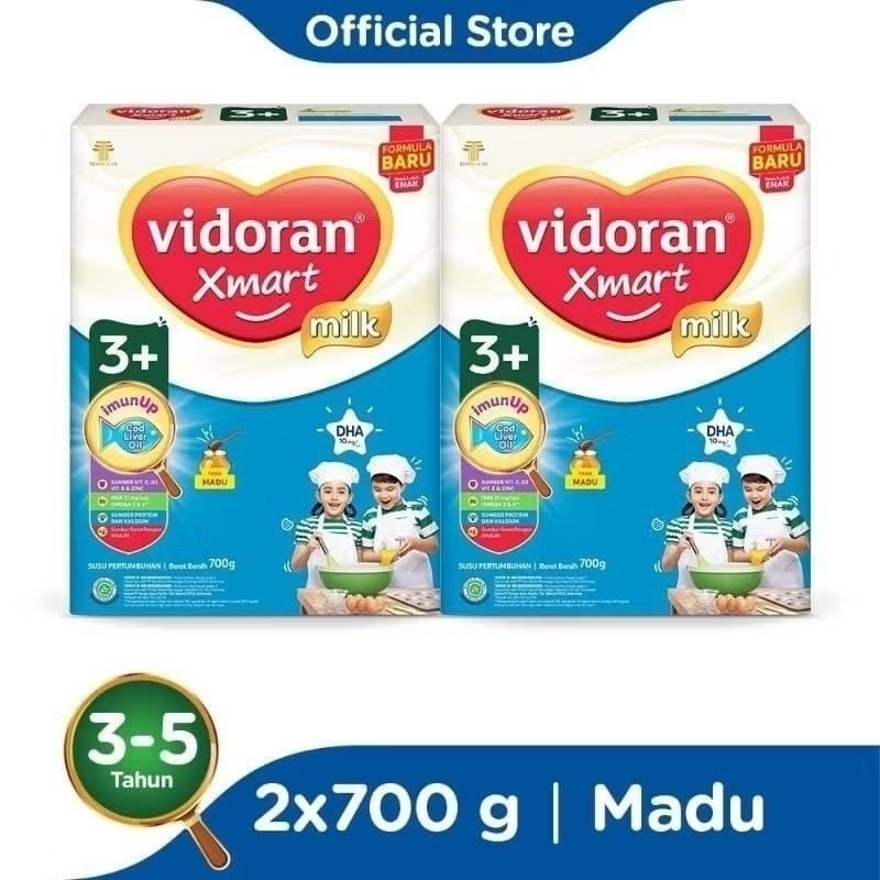 

(2PCS) VIDORAN XMART 3+ MADU VANILA 700G