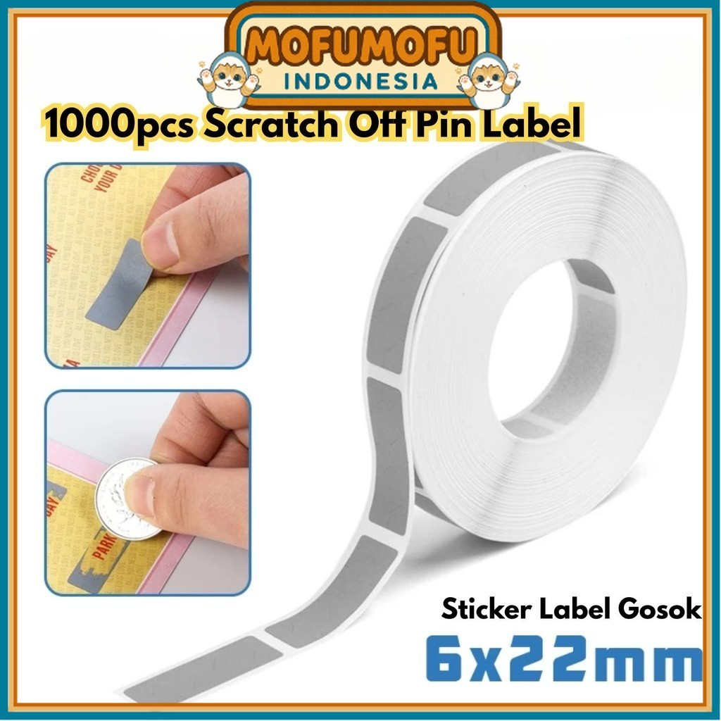 

1000pcs Scratch Off Pin Label Label Gosok Sticker Scratch 6 X 22mm Polos Penutup PIN Voucher BR096