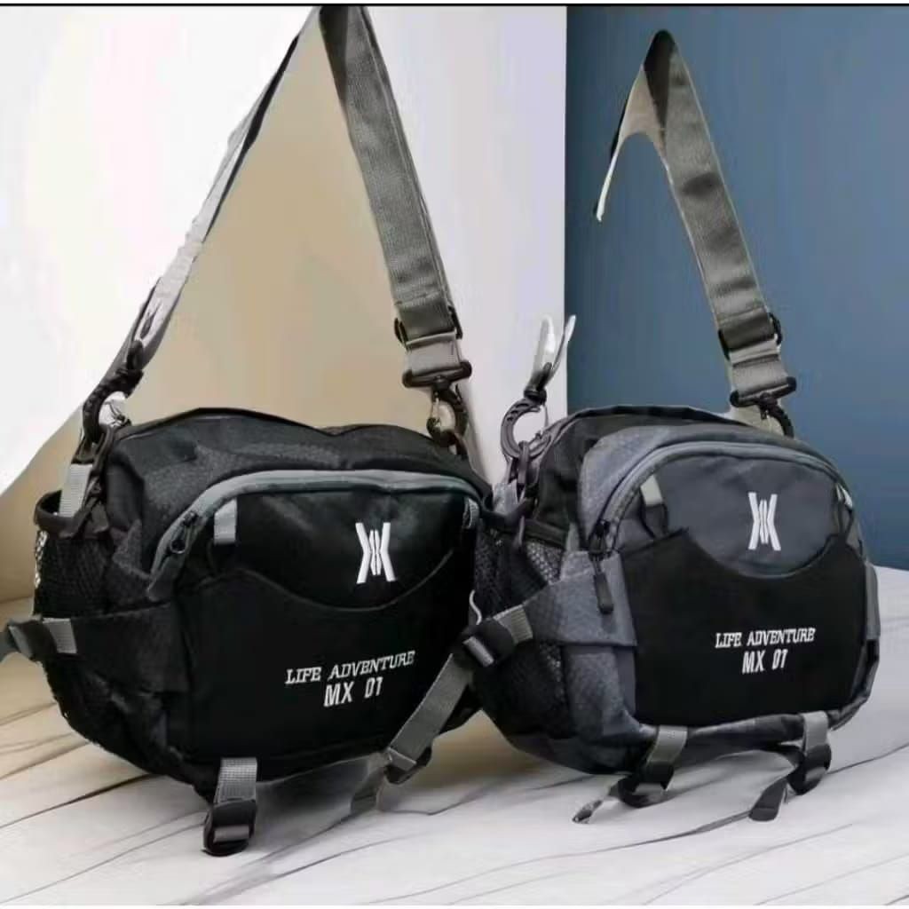 Tas Selempang Peria - Tas Selempang Pria Trendi – 6 Ruangan – Adjustable Strap – Muat Tablet 10 Inch