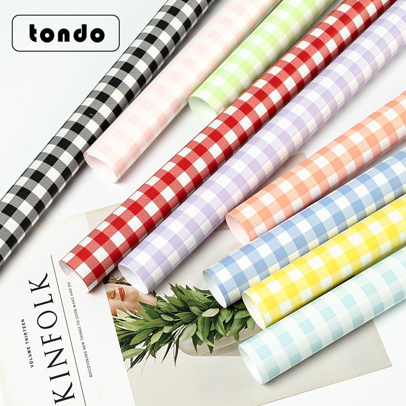 

[ 20 LEMBAR ] Kertas Bunga Cellophane Warna Motif Kotak Color Paper Flower Wrapping Paper Kertas Buket Bunga AC Grosir