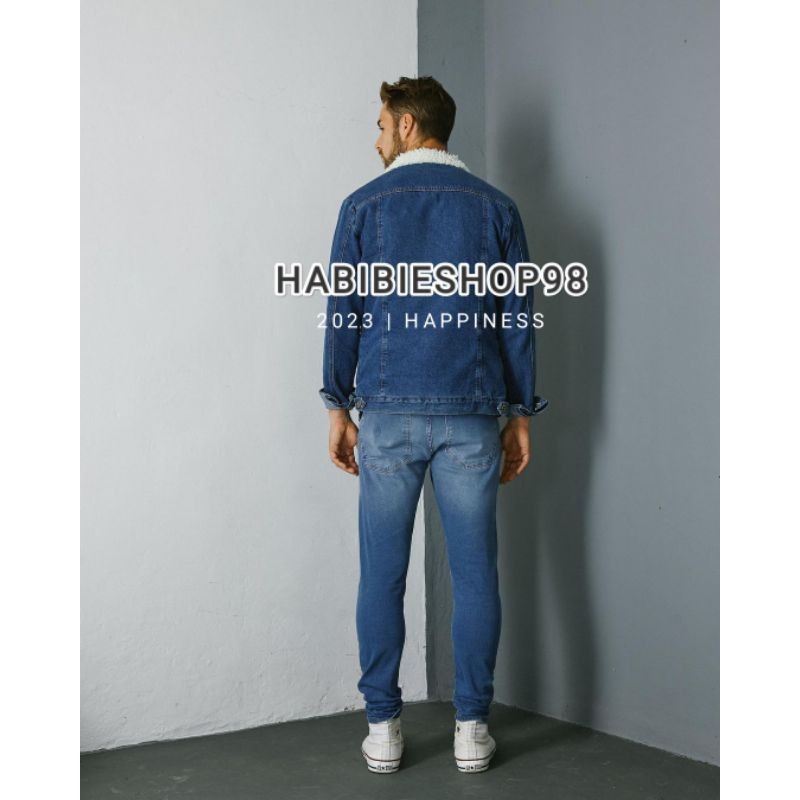 JACKETS DENIM BIOWASH SHERPA - JAKET JEANS SHERPA BIOWASH