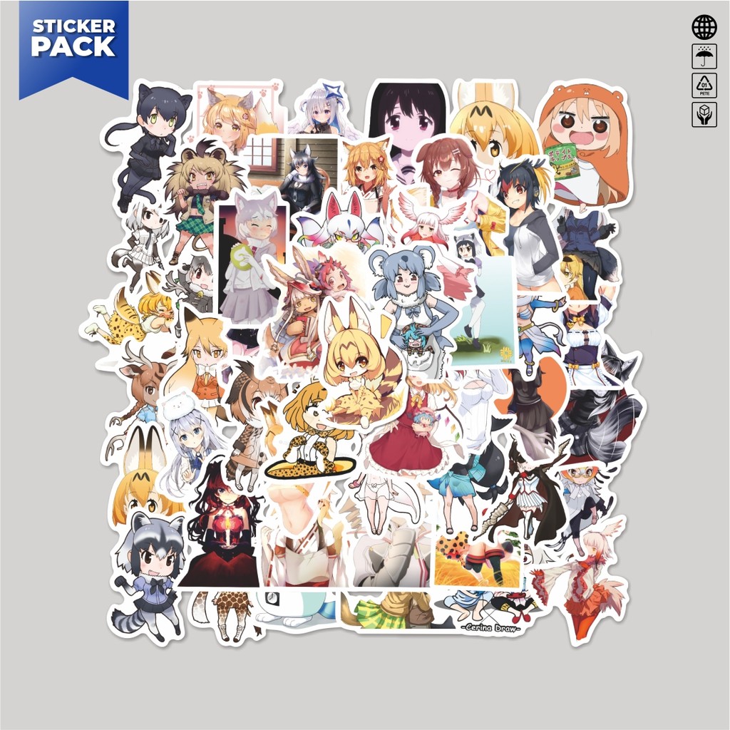 

[100PCS]Stiker Pack Sticker Kartun Kemono Friends Stiker Aesthetic Vinyl Anti Air Dekorasi Sticker Laptop Buku Journal Koper Helm Casing HP Gitar Helm Skateboard