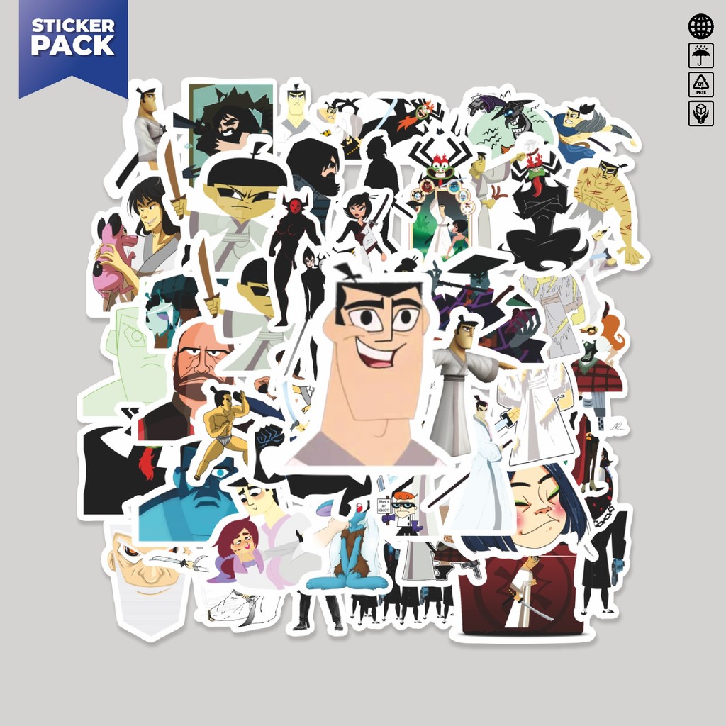 

[100PCS]Stiker Pack Sticker Kartun Samurai Jack Sticker Aesthetic Vinyl Anti Air Dekorasi Sticker Laptop Buku Journal Koper Helm Casing HP Gitar Helm Skateboard