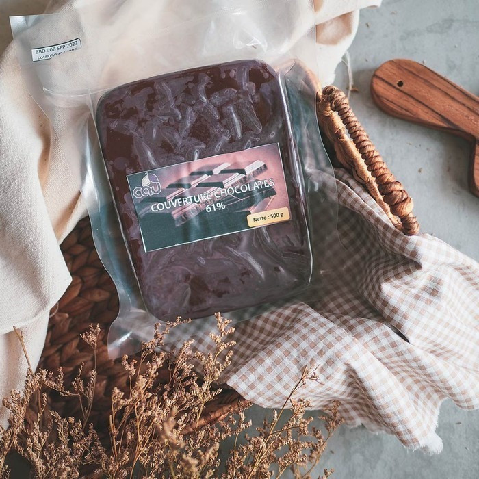 

ORGANIK - Cau Organic Couverture Dark Chocolate 61% 500gr - Cokelat Premium untuk Chef, Vegan & Keto