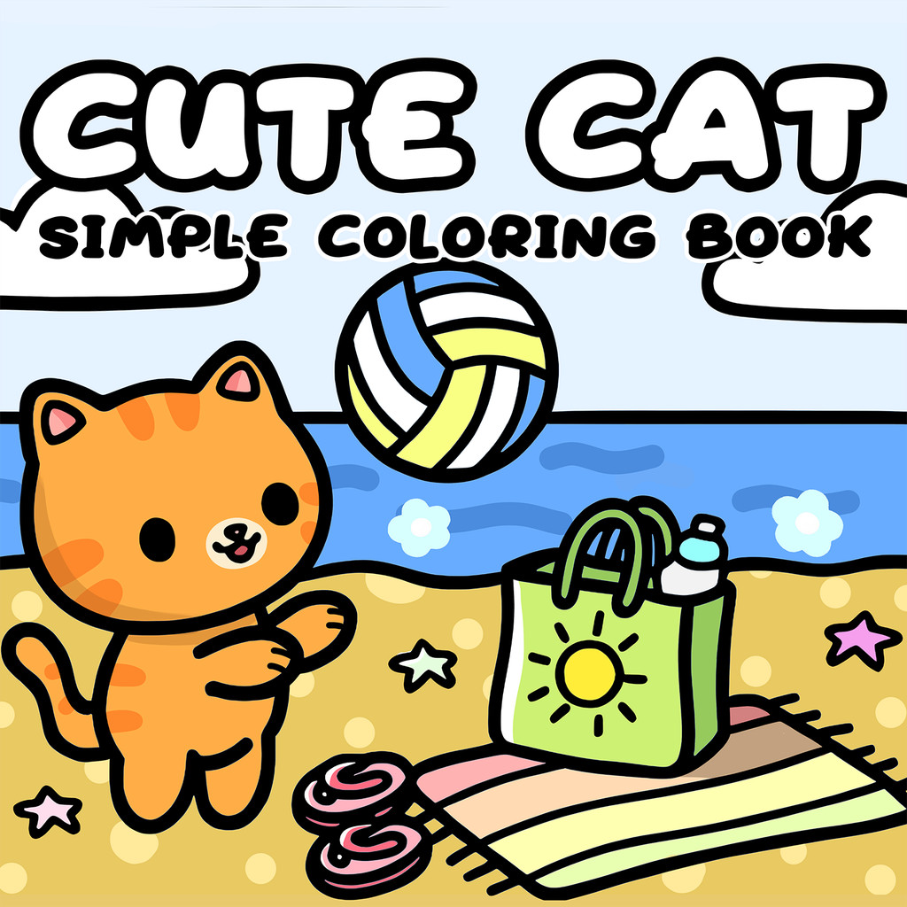 

CUTE CAT SIMRLE Coloring Book for Adults & Kids Cute Drawing Book Perfect Gift for Party and Birthday