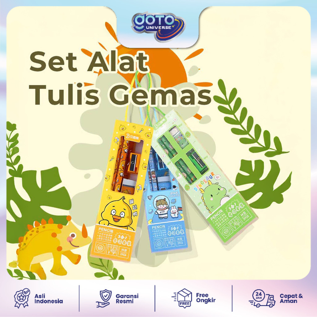 

Goto Weisen Set Paket Alat Tulis Pensil Penghapus Serutan Penggaris