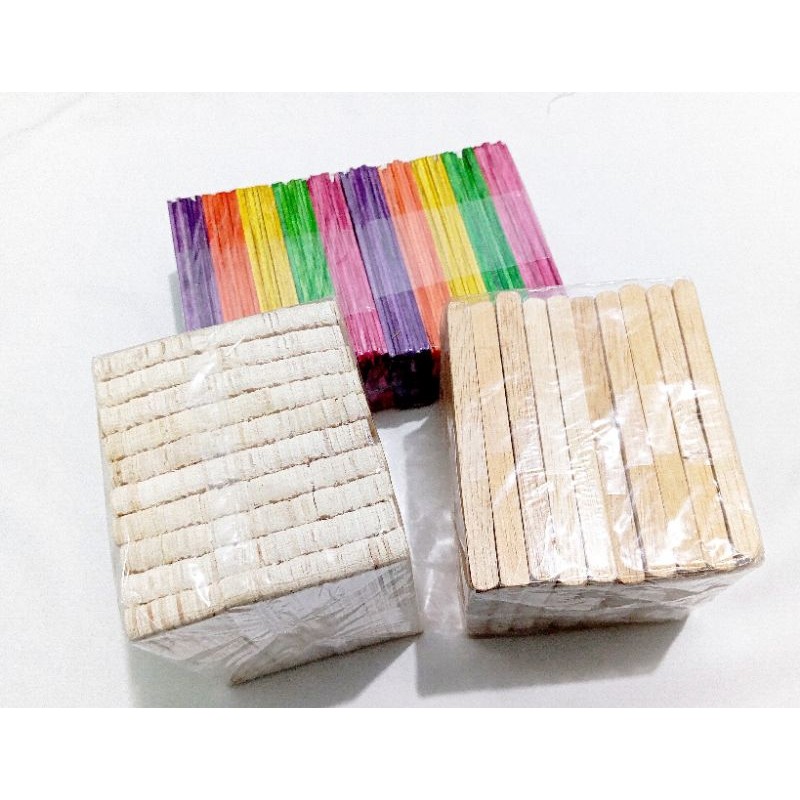 

1PACK 40-50 PCS STIK GAGANG KAYU ES KRIM /STICK ICE CREAM KAYU ES KRIM STICK ICE CREAM POLOS WARNA