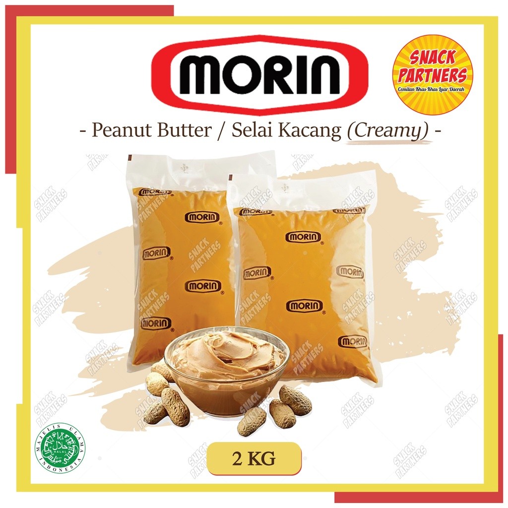 

Selai Kacang MORIN 2 KG / Repack 1 KG - Saus Pasta Kacang / Peanut Butter Spread Filling - Roti Bakar Kue Cake Martabak Manis/Terang Bulan - Pinkades