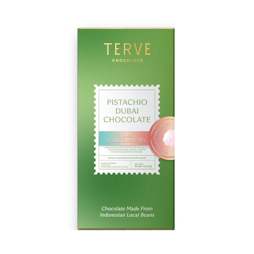 

Dark Chocolate 72% Cotton Candy with Pistachio 95 gr