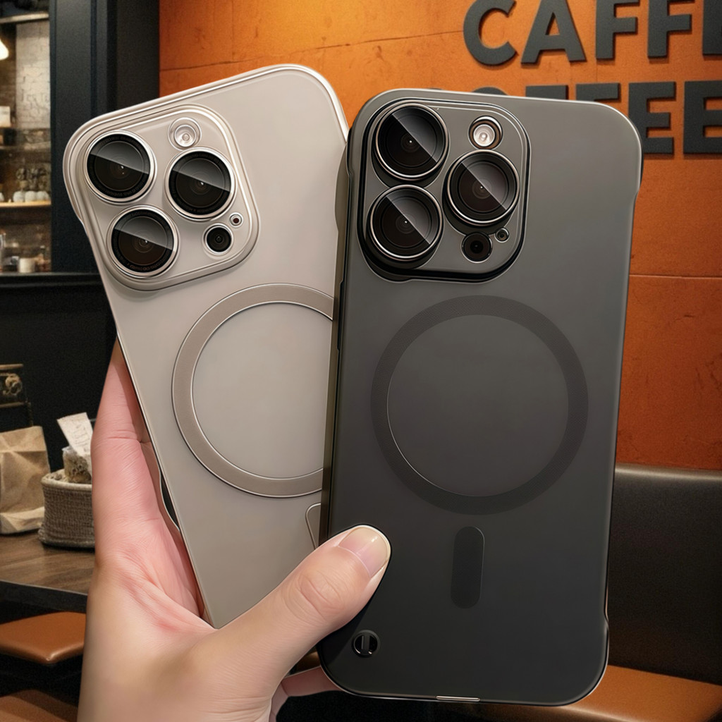 Pelindung kamera terbungkus penuh, desain tanpa batas, casing pelindung magnet buram cocok untuk iPh