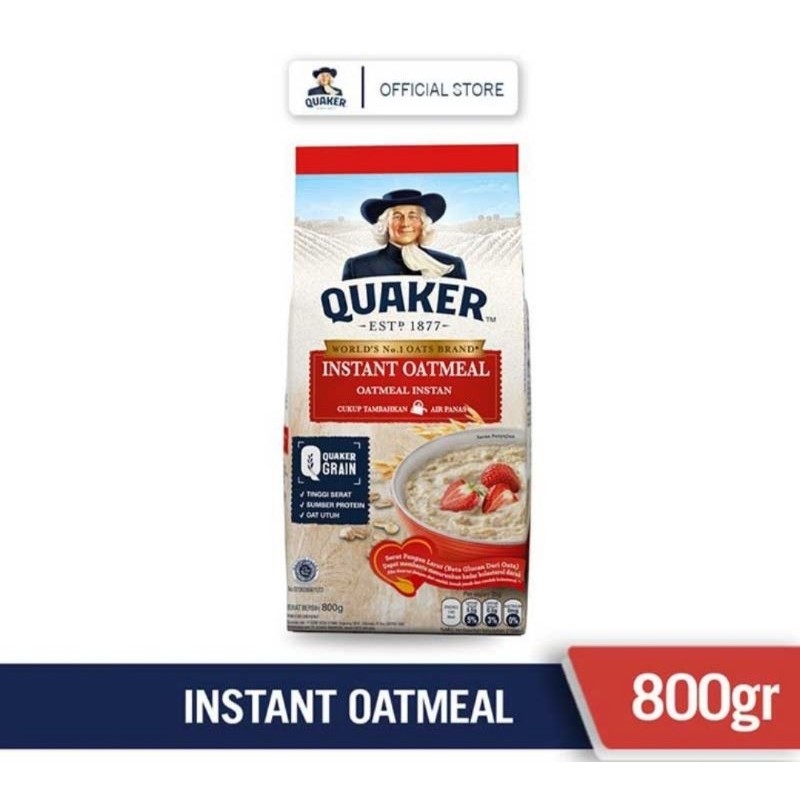 

QUAKER Oatmeal Instant Merah 800gr / Gandum Quaker (1 bks)