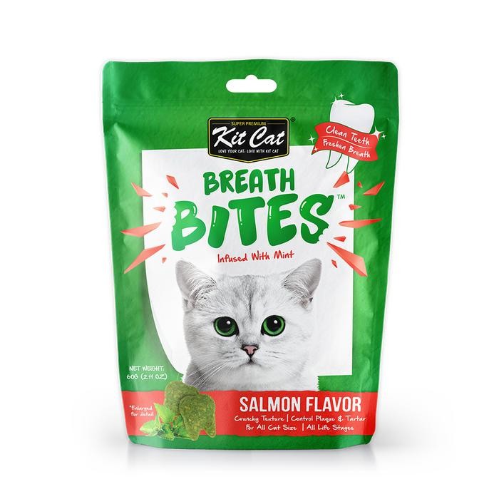 

Kit Cat Breath Bites KitCat Snack Cemilan Pembersih Gigi Mulut Kucing - Salmon
