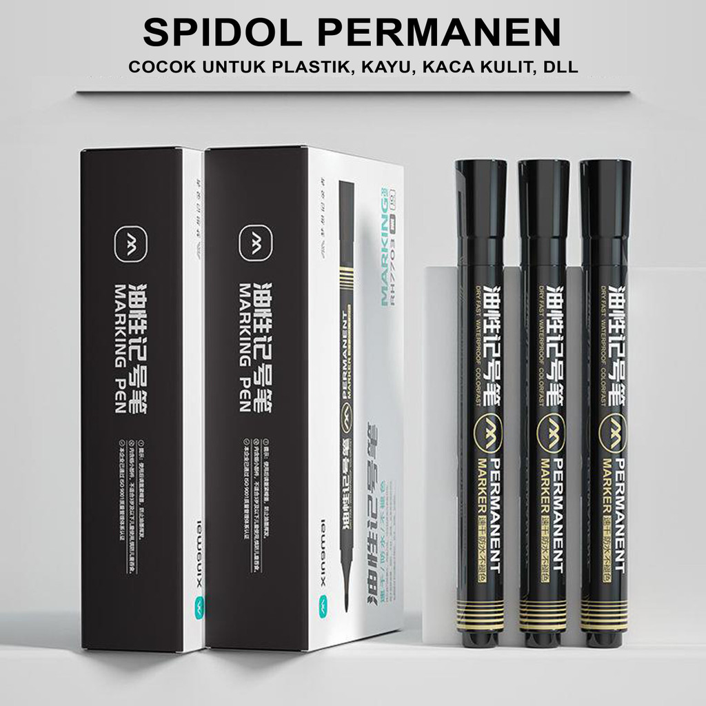

Permanent Maker Waterproof Spidol Putih Cyansnail Cepat Kering Ujung Mata Spidol 1 mm