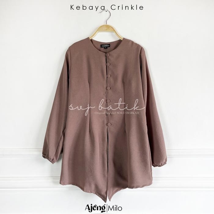 

Kebaya Wanita Crinkle Outfit Kondangan Atasan Polos Kutu baru Formal Terbaru 2025 - Ajeng Kartini Baju - KEBAYA AJENG MILO, L