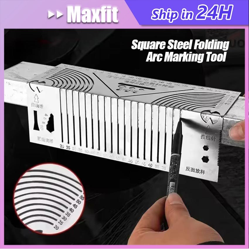 

Penggaris Cetakan Garis Lingkar Pemotongan Sudut Siku 90 Derajat 45 Derajat Pipa Kotak Stainless Mark Line Cutting Tube Measuring Ruler