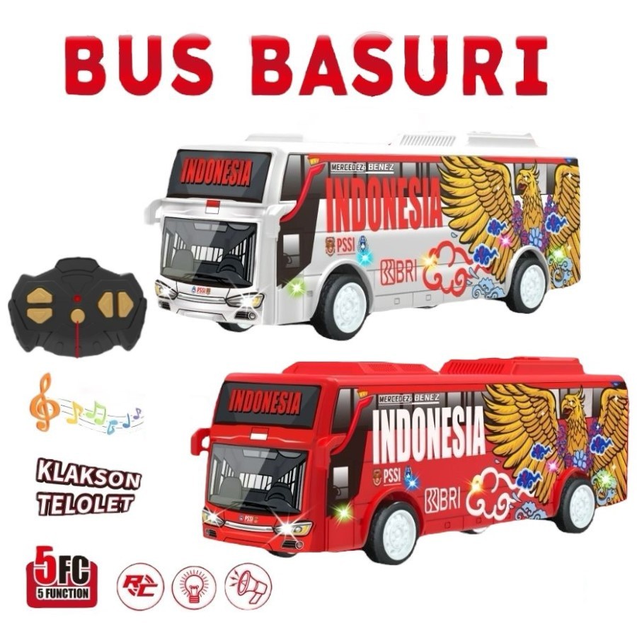 MUL Mainan Anak RC BUS BASURI TELOLET 6176D Remote Control Basuri RC Bus Telolet Suara Telolet