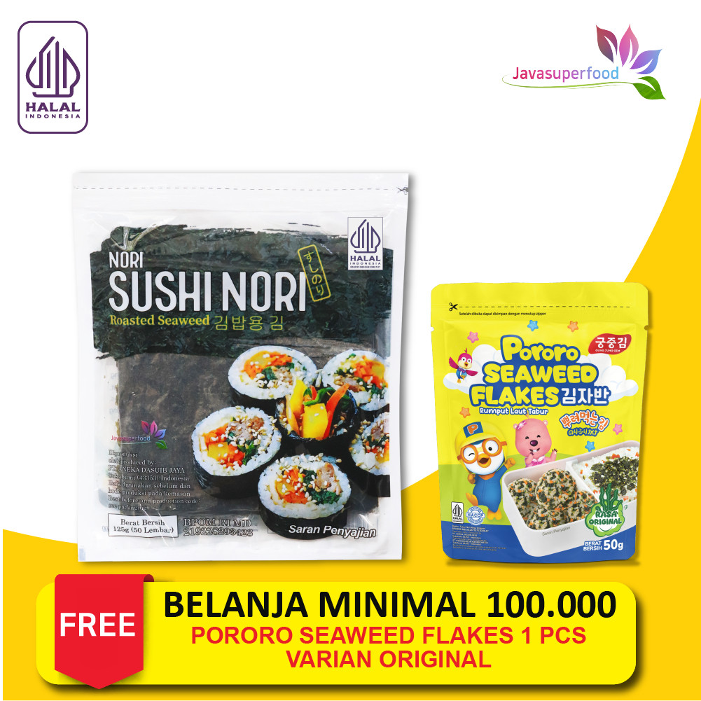 

Sushi Nori HALAL Seaweed 50 Lembar Rumput Laut Sushi Untuk Kimbab/ Gimbab