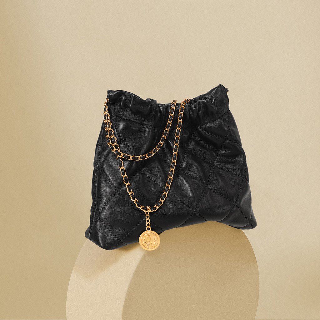 TOUTOU Genuine Leather Quilted Shoulder Bag Luxury Designer Hobo Bag Fashionable Large Capacity Cros