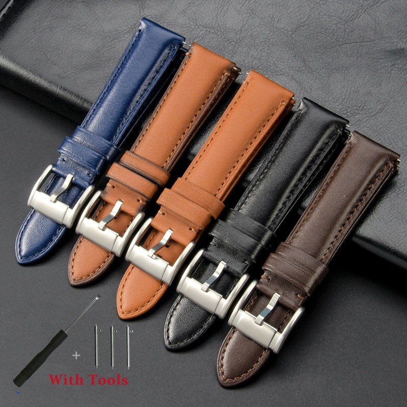 22mm 24mm Quick Release Leather Watch Strap for Fossil FS5061 FS5237 ME3052 3054 Watch Band Universa