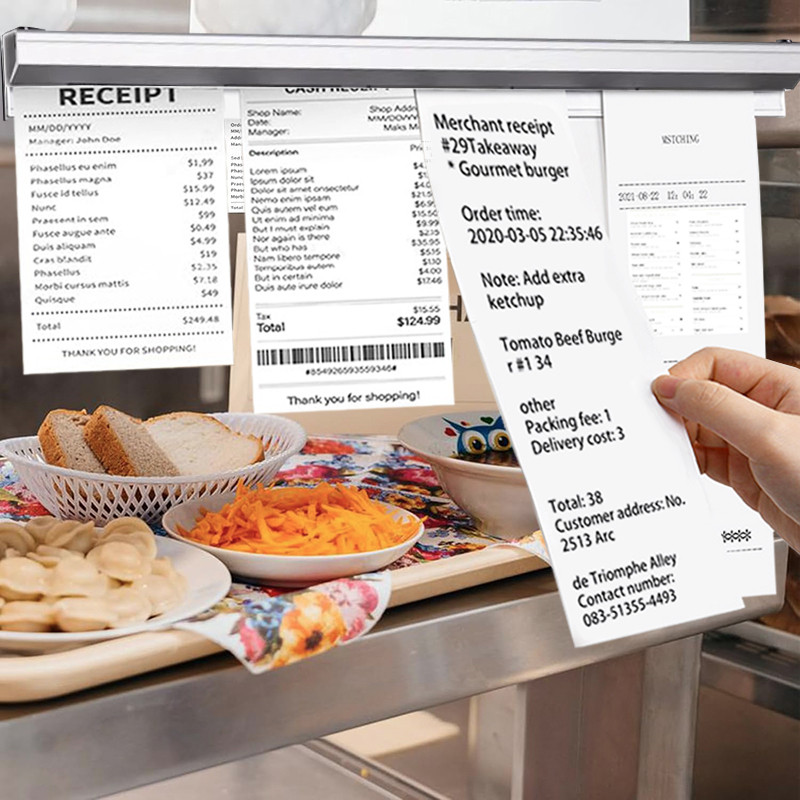 

20cm Restaurant Ticket Holder Aluminum Order Rack Receipt Holder Silvery Kitchen Slide Check Rack for Office Cafes Pubs