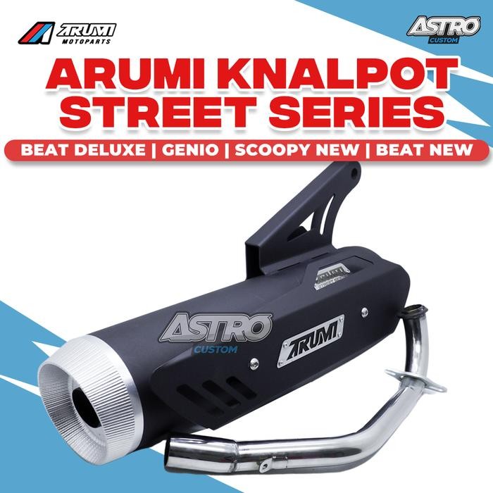 Knalpot Arumi Beat Deluxe Scoopy Fi ESP KOJ Genio Street Series Standart Racing FULL CNC Kenalpot Or