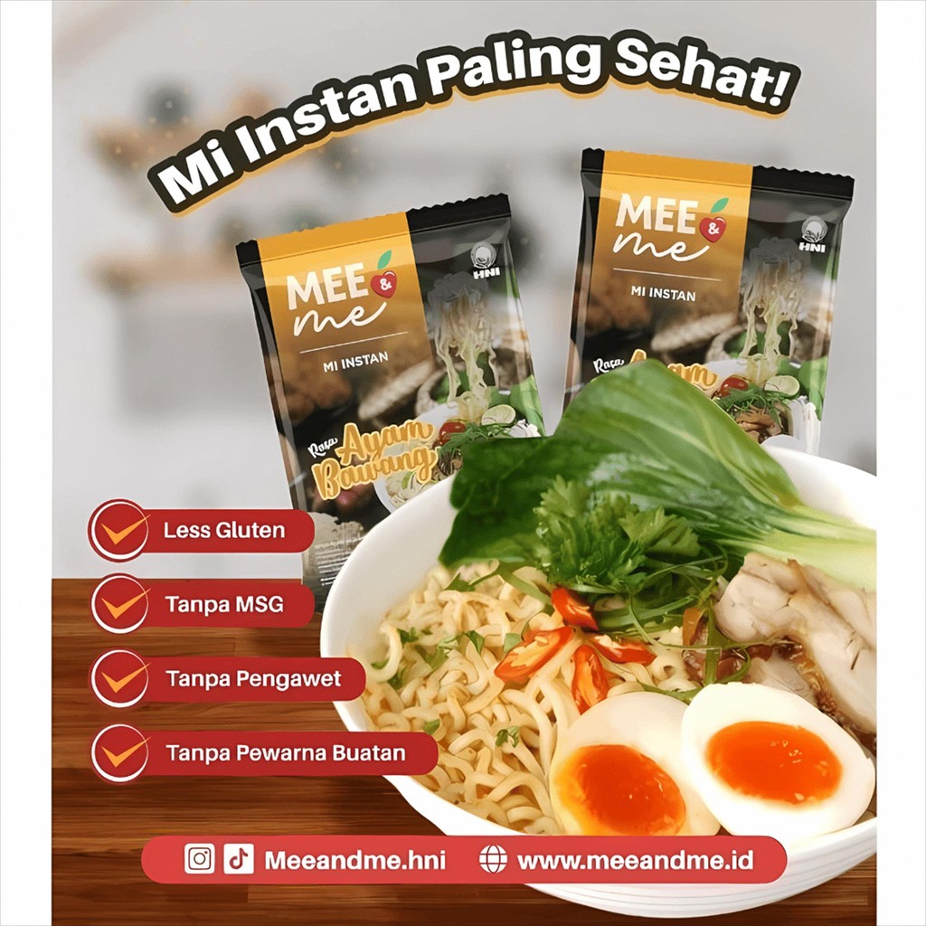

Mee & Me Mi Ayam Bawang HNI – Mie Instan Herbal Halal & Sehat (1 Sachet)