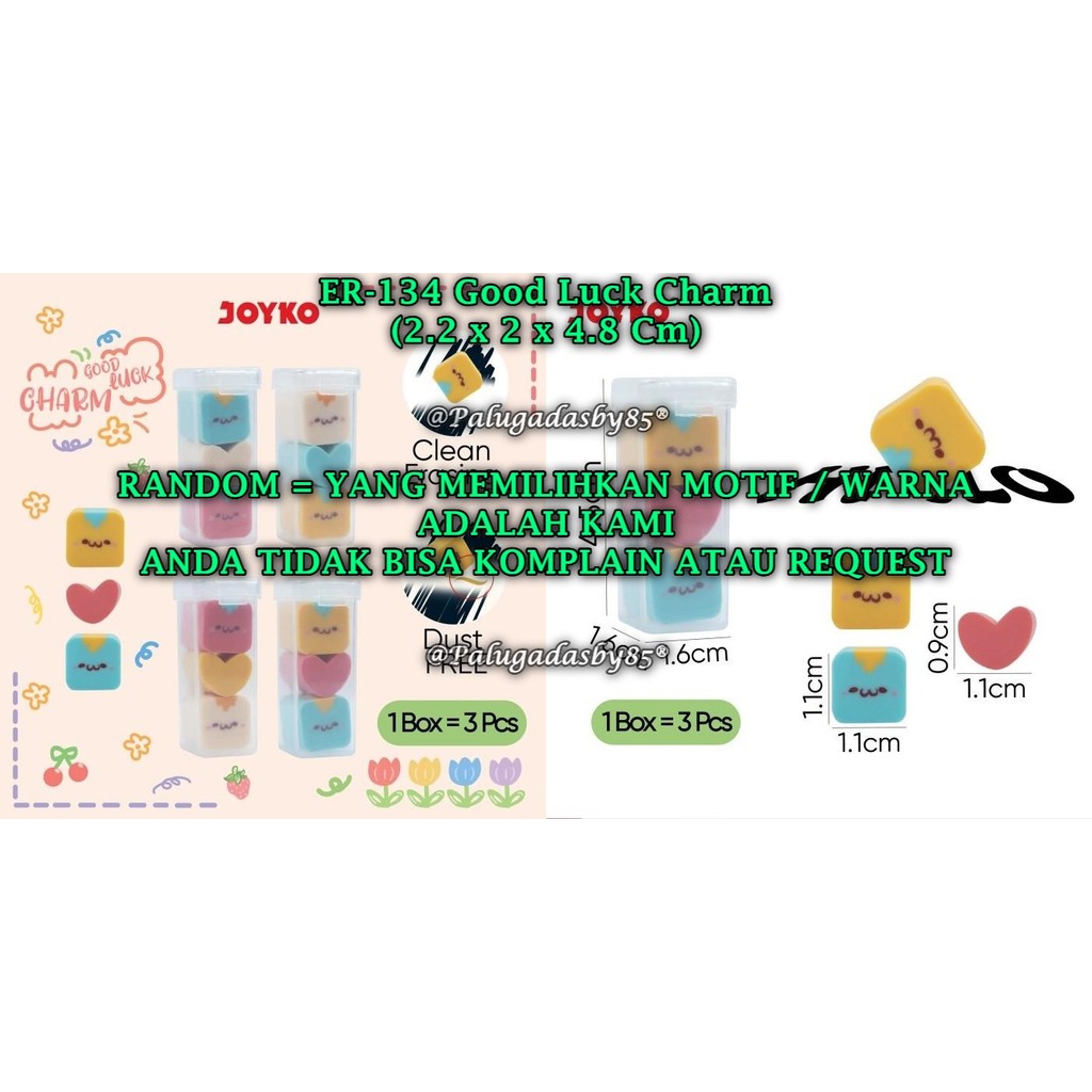 

(1 Biji) GROSIR Penghapus JOYKO ER-134 Good Luck Charm / Penghapus Eraser Joyko ER-134 (1 Biji)