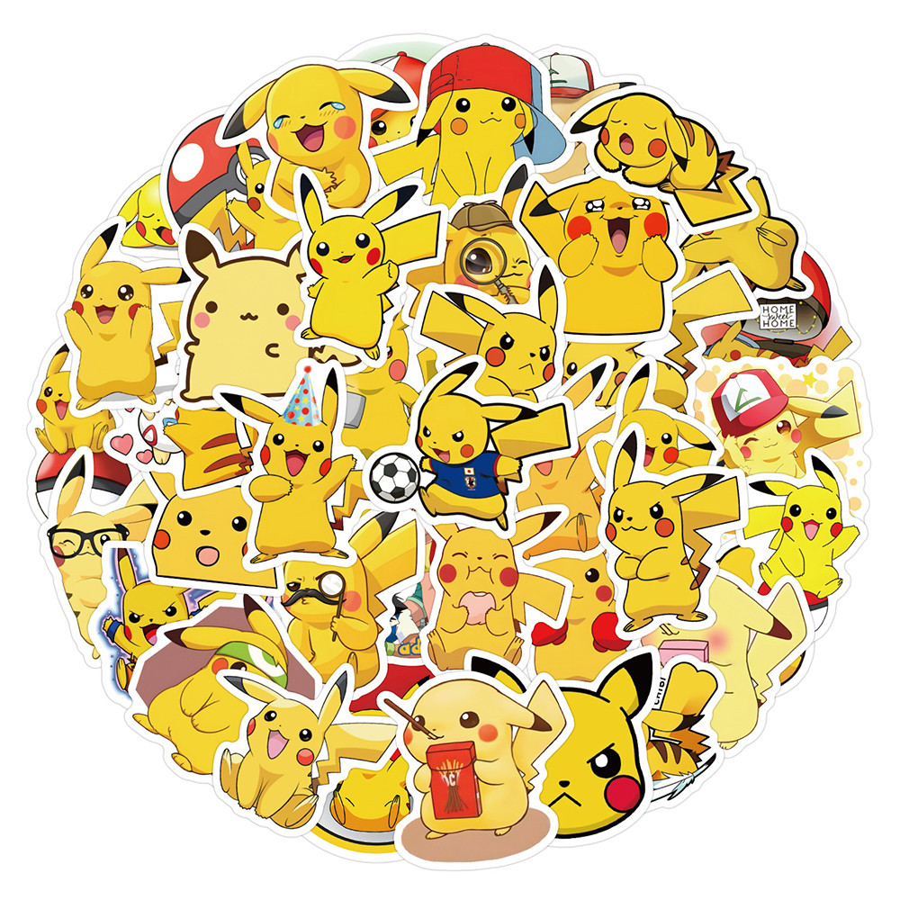 

10/30/60PCS Pokemon Cute Pikachu Stickers For Kids DIY Skateboard Notebook Bicycle Laptop Suitcase Funny Decals Graffiti Toys