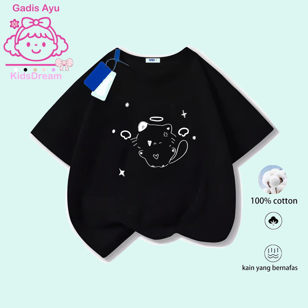 Siap Kirim & COD Gadis Ayu baju anak perempuan 2-12 Tahun Putih Baju Anak Perempuan Cewek 10 Tahun b