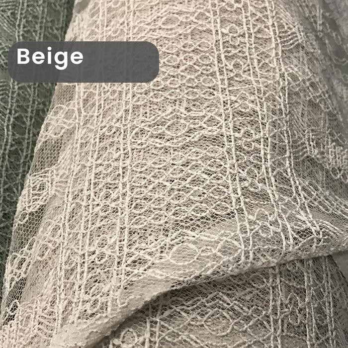 Kain Brokat Tile Salur Chantily Motif Relic Sultan Kain Kebaya Brokat - Beige