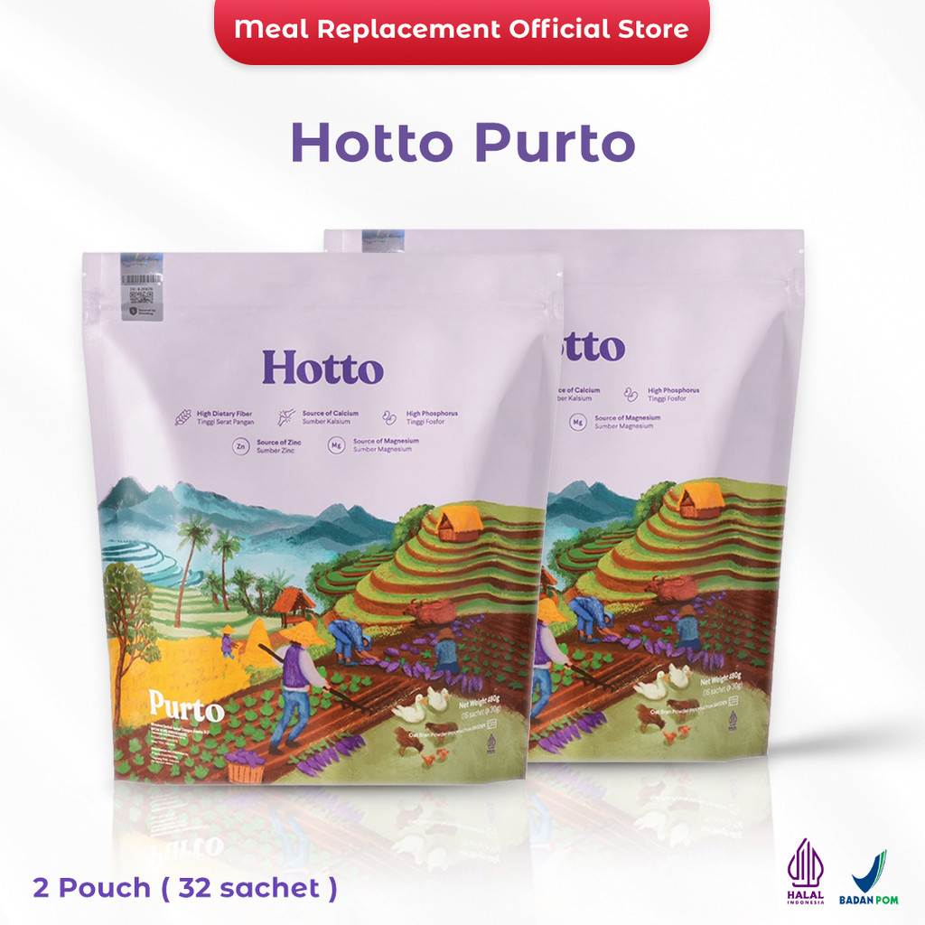 

Hotto Purto Oat Multigrain With Purple POTATO 1 Pouch isi 16 sachet (DISTRIBUTOR DIJAMIN ORIGINAL )