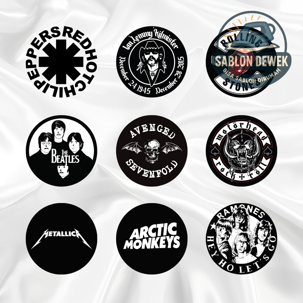 SABLON SETRIKA DTF PRINTING SATUAN UKURAN LOGO TEMA LOGO BAND