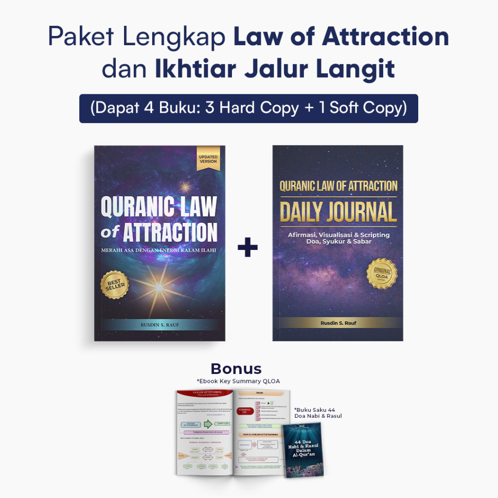 

Paket QLOA + Daily Journal Quranic Law Of Attraction