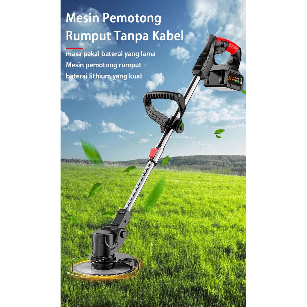 Mesin Potong Rumput Portable 24 Volt Mesin Gunting Rumput Tanpa Kabel